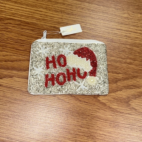 Ho Ho Ho beaded coin pouch - Picture 2 of 6